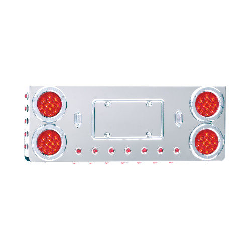 SS Light Panel W/4-4" Clear Red Spyder Led Lights and 24-3/4"Clear Red Led light