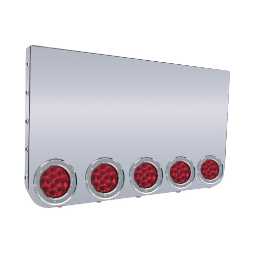 20" Rear Center Panel, Rounded Bttm W/5-4" Red Round Lights & 15-3/4" Red Ligths