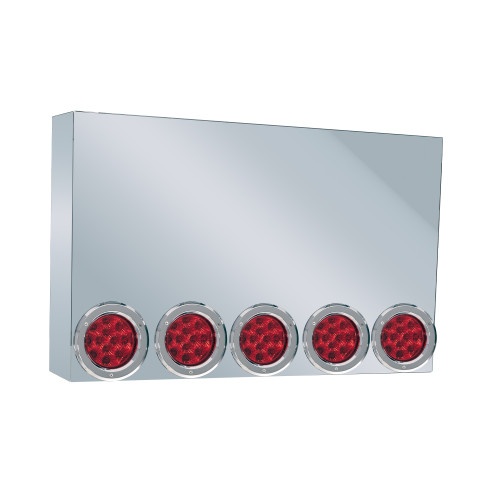 20" Rear Center Panel, Mitered Edges W/5-4" Clear Red Lights