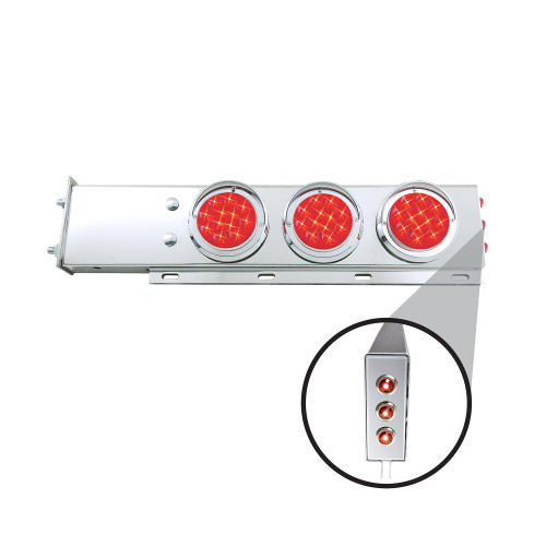 Spring Loaded Hanger W/6-4" Red Round Lights & 6-3/4"Red Lights On Side