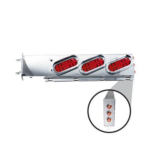 Spring Loaded Hanger W/6 Red Oval Economy  lights & 6-3/4"  Red Lights On The Side