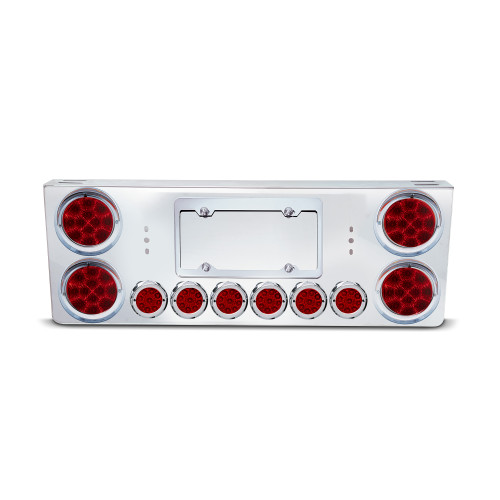 SS Rear Light Panel W/4-4"Red Spyder Light  and W/6-2"Red Lights On Bottom