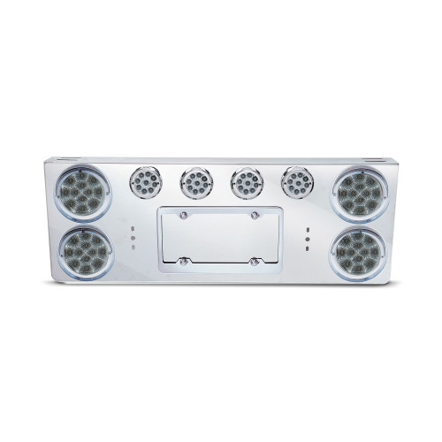 SS Rear Panel W/4-4" Clear Red Light & W/4-2"Clear Red Light On The Top
