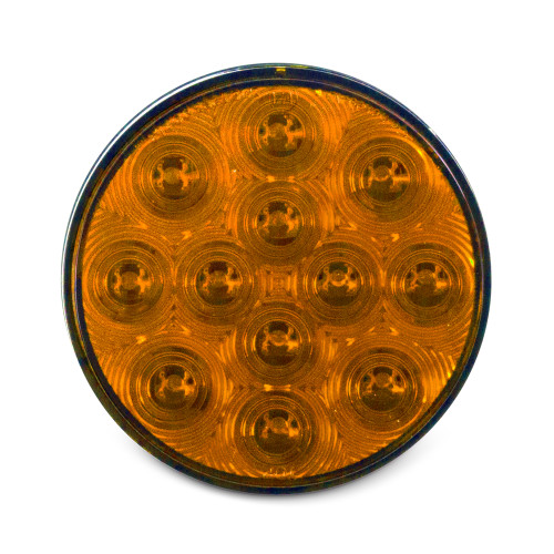 4" Round Economy Amber Turn and Tail Light W/12 LEDS W/ Amber Reflector