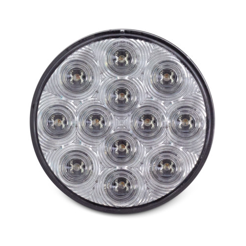 4" Round Economy Red Turn and Tail Light W/12 LEDS W/ Clear Reflector