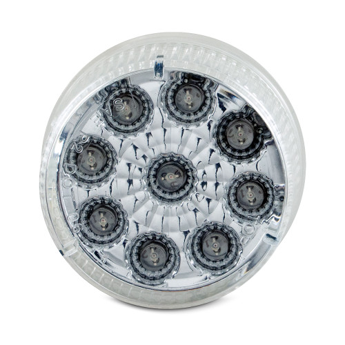 2" RED 9-LED LT W/DMND RFLCTRS W/CLR LENS-BULK