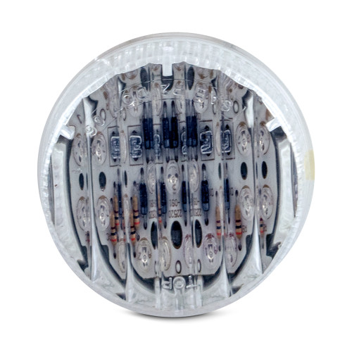 AMBER 2" LED RND MRKR W/CLR LENS, 9  LEDS BULK