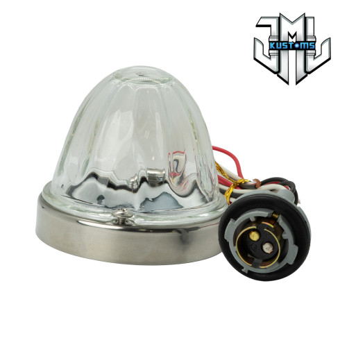 Clear Watermelon Glass on Flush Mount Kit 3 Wire W/ Twist Lock Socket