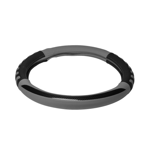 18" COBRA GRIP STEERING WHEEL COVER - BLACK & GREY