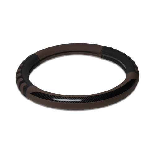 18" COBRA GRIP STEERING WHEEL COVER - BLACK & BROWN