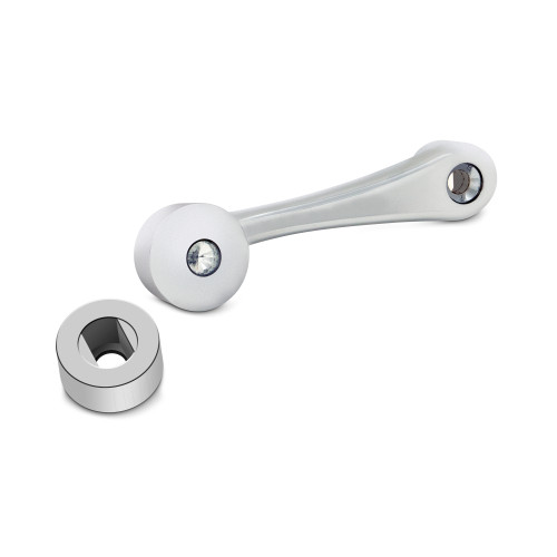 WINDOW CRANK W/ SQUARE SLOT WHITE CRYSTAL FITS PB/KW
