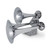 3 TRUMPETS AIR POWERED TRAIN HORNS - CHROME