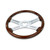 18'' WOOD STEERING WHEEL WITH 4 CHROME SPOKES