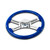 18'' BLUE WOOD STEERING WHEEL WITH 4 CHROME SPOKES - view 2