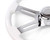 18'' WHITE WOOD STEERING WHEEL WITH 4 CHROME SPOKES