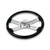18'' BLACK WOOD STEERING WHEEL WITH 4 CHROME SPOKES
