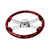 18'' SKULL DESIGN RED WOOD STEERING WHEEL WITH 4 CHROME SPOKES