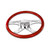 18'' RED WOOD STEERING WHEEL WITH CHROME VIBRANT DESIGN SPOKES