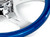 18'' BLUE WOOD STEERING WHEEL WITH CHROME VIBRANT DESIGN SPOKES