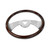 18'' MAHOGANY WOOD STEERING WHEEL WITH CHROME WING DESIGN SPOKES