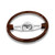 18'' WOOD STEERING WHEEL WITH 2 CHROME SPOKES