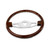 18'' WOOD STEERING WHEEL WITH 2 CHROME SPOKES