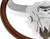 18'' WOOD STEERING WHEEL WITH CHROME BUFFALO DESIGN