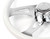18'' WHITE WOOD STEERING WHEEL WITH CHROME VIBRANT DESIGN SPOKES