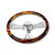 18" FIRE DESIGN WOOD STEERING WHEELWITH 3 CHROME FLAME SPOKES