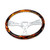 18" FIRE DESIGN WOOD STEERING WHEELWITH 3 CHROME FLAME SPOKES