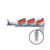 Spring Loaded Hanger W/6 Red Oval Economy  lights & 6-3/4"  Red Lights On The Side
