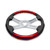 18" MAROON WOOD AND LEATHER STEERING WHEEL WITH 4 CHROME SPOKES