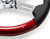 18" MAROON WOOD AND LEATHER STEERING WHEEL WITH 4 CHROME SPOKES