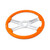 18'' ORANGE WOOD STEERING WHEEL WITH 4 CHROME SPOKES