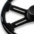 18'' BLACK  WOOD STEERING WHEEL WITH 4 BLACK SPOKES