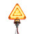 DOUBLE FACE TRIANGLE GLO LIGHTS, AMBER/RED, 2PK