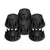 Pointed Matte Black Front & Rear Axle Cover Kit W/ 33mm Spike Threaded Lug Nut Covers