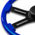 18'' BLUE WOOD STEERING WHEEL WITH 4 BLACK SPOKES