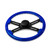 18'' BLUE WOOD STEERING WHEEL WITH 4 BLACK SPOKES
