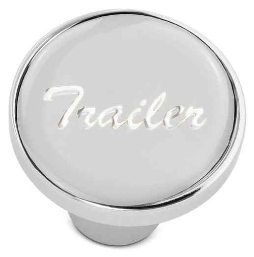 TRAILER" CHROME SCREW-ON AIR VALVE KNOB W/ GLOSSY STICKER -SILVER