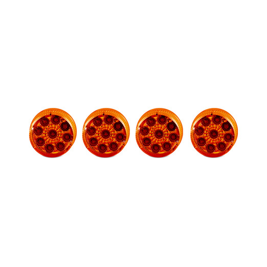 9 LED 2″ ROUND DIAMOND REFLECTOR LIGHT 4 PACK– AMBER