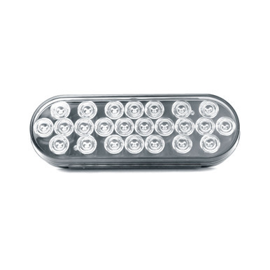 OVAL ECONOMY LIGHT W/ 24 LED DIODES – RED LEDS/CLEAR LENS