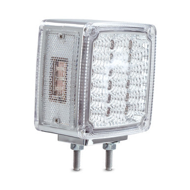 39 LED DOUBLE FACE TURN SIGNAL LIGHT DRIVER SIDE- AMBER & RED/CLEAR LENS