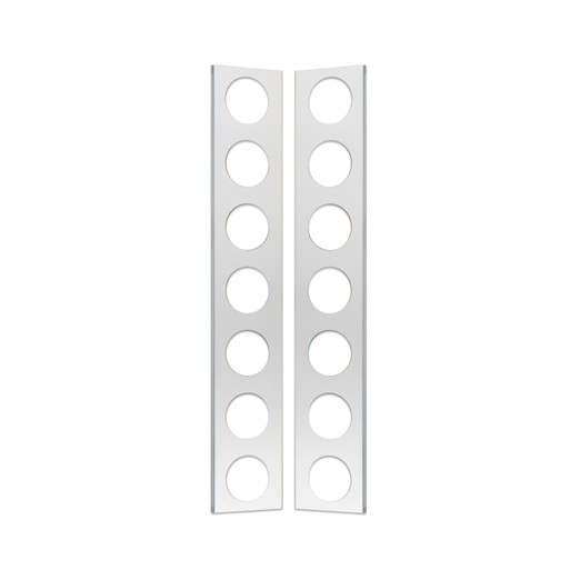 STAINLESS STEEL REAR AIR CLEANER BRACKETS W/ 7 - 2" ROUND LIGHT HOLES FOR PETERBILT 2006+