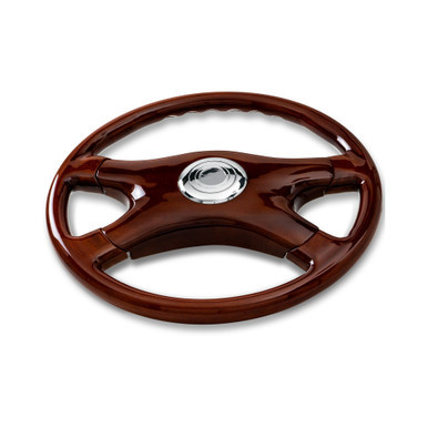 18" ALL WOOD STEERING WHEEL WITH 4 SPOKES