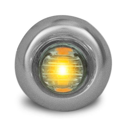 3 LED 3/4" MINI LIGHT WITH BEZEL BULK - AMBER LED/CLEAR LENS