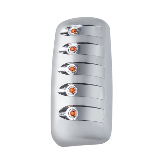 MIRROR COVER W/ 5-3/4" AMBER LEDS FOR KENWORTH T600 & T660 - PASSENGER