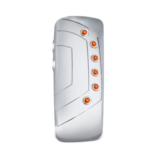 MIRROR COVER W/ 6-3/4" CLEAR LENS AMBER LEDS FOR KENWORTH T680/ T880 - DRIVER