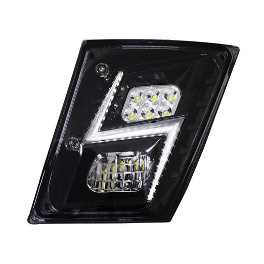 Volvo VN/VNL 2003-2017 High Power LED Fog Light, Black, Passenger Side