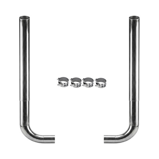6" FLAT TOP COMPLETE EXHAUST KIT W/ 90° SHORT ELBOWS (FREIGHTLINER)